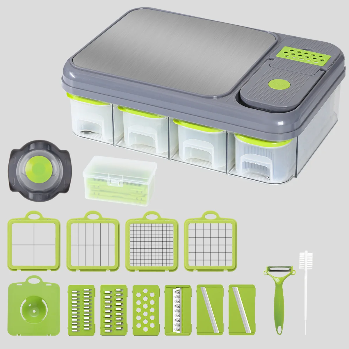 RTS Factory Multipurpose 15 in1 Dual Use Stainless Steel Vegetable Cutlery Cutter Dicing Cutter Kitchen Tool Slicers Chopper