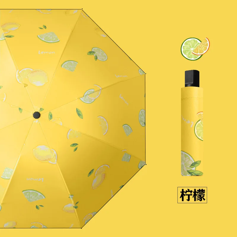 Fruit style umbrella for women both sunny and rainy foldable sunshade umbrella sun protection and UV protection logo umbrella