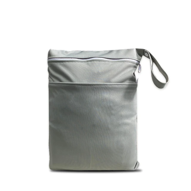 Custom Reusable Large 30*40 waterproof Travel Handy wet diaper bag With 2 Pockets