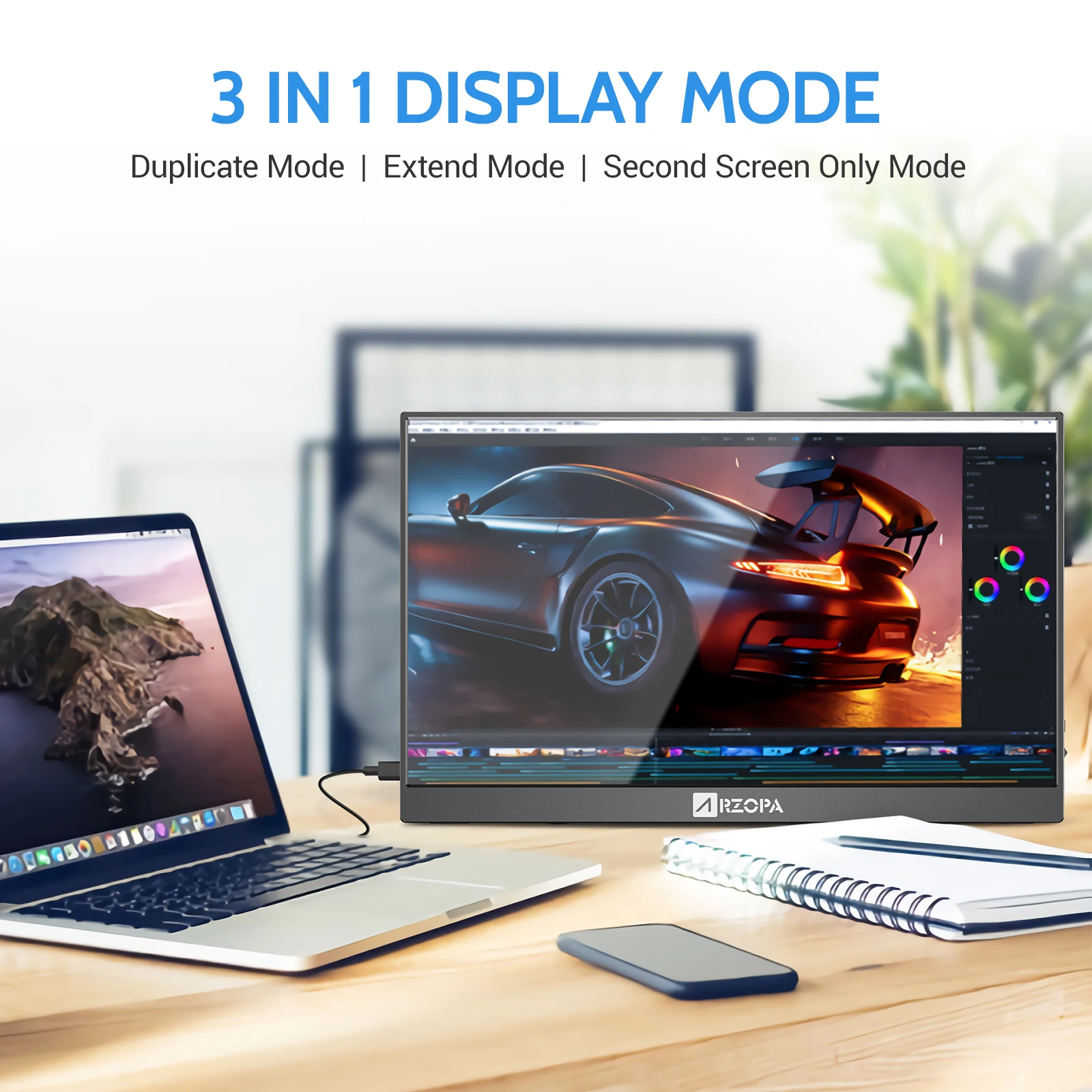  Arzopa manufacturer wholesale 15.6 inch portable monitor 4K gaming Laptop cell phone