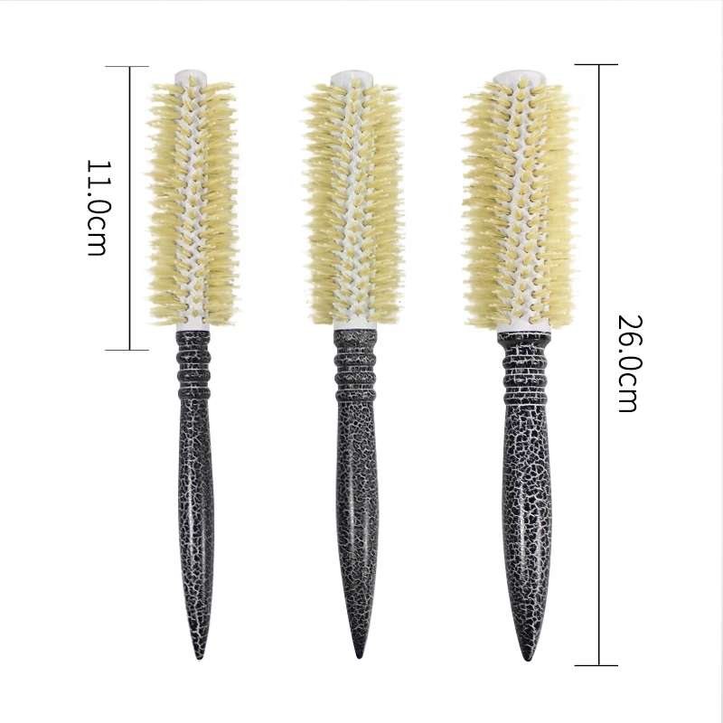 Antistatic Heat Resistant Round Hairdressing Hairbrush Lotus wood round Curling Comb