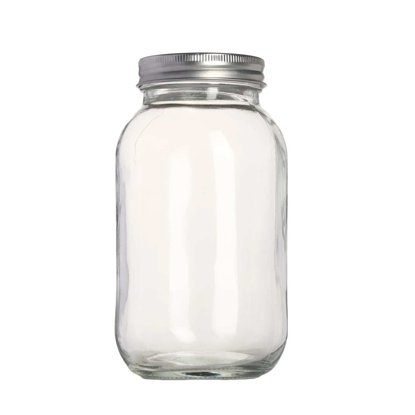 1 Liters Meal Prep 32 OZ Wide Mouth Mason Jars with Silver Metal Airtight Lids
