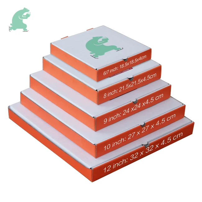 Free Logo Pattern Takeout Pizza Box Packaging Printing for Pizza Corrugated Board Square Food & Beverage Packaging Single Wall