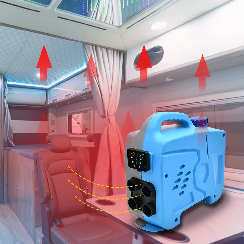 OkyRie Automobile Interior Heaters 5KW 12V Fast Heating Home Gas Parking Air Heater with LCD Display for Bus Trailer RV Truck