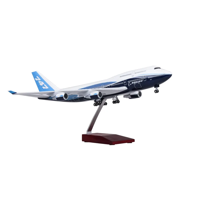 1/150 Scale 47CM Boeing 747 B747 Airlines Large Passenger Aircraft Diecast Resin Model Collection Decoration Light Handicraft