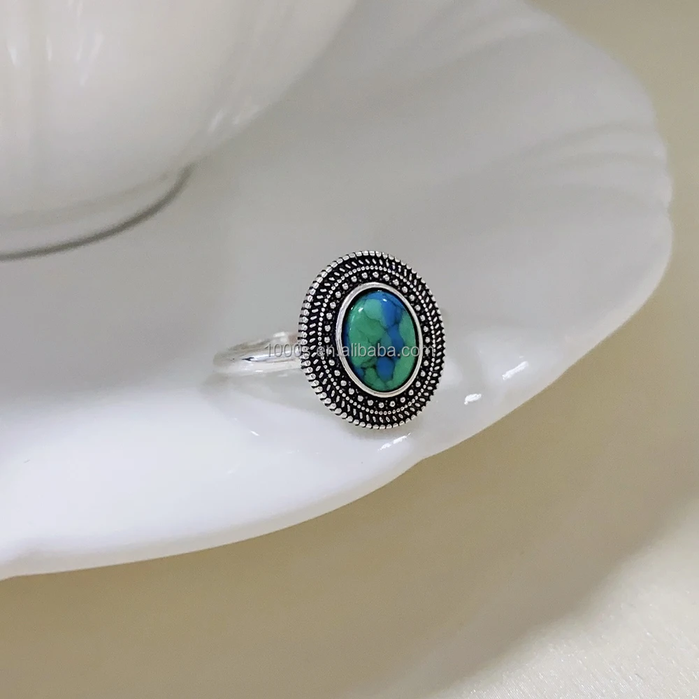 Factory S925 Silver Oxidized with Turquoise Ring with Coral Onyx Available Fashion Jewelry for Women Men New Arrivals