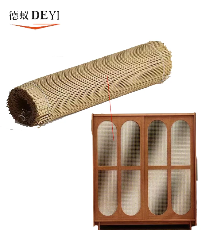 Custom Made  Synthetic Natural Cane Raw Material Rattan Webbing Roll for Fabric Crafting and Decorating Collages