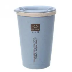 Recycled Bamboo Fiber Travel Mug Promotional Custom Logo Print Coffee Cup with Cover