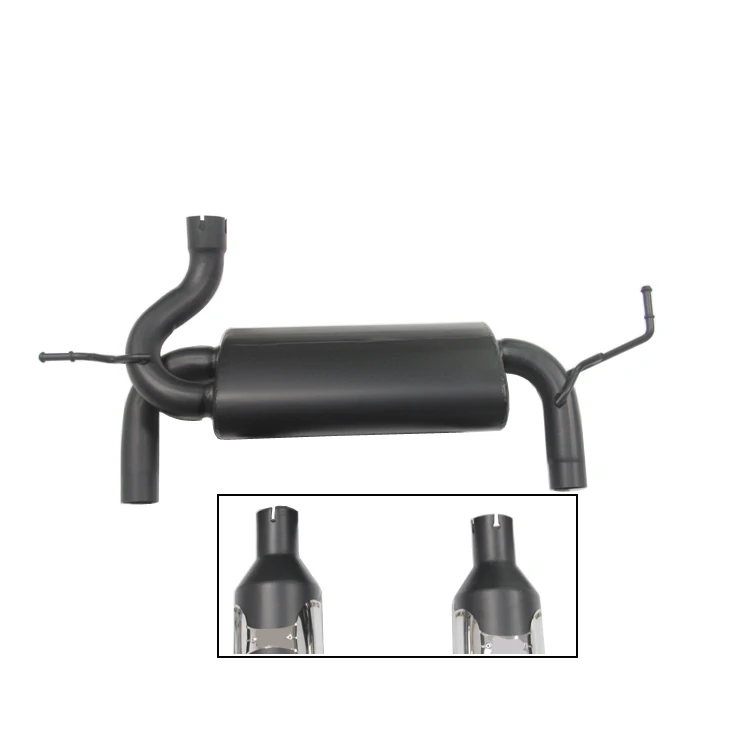 Steel Dual Rear Noise Canceller Car Exhaust Pipe Muffler Tail Pipe Double Outlet Tailpipe For Jeep Wrangler JK JL Exhaust Pipes