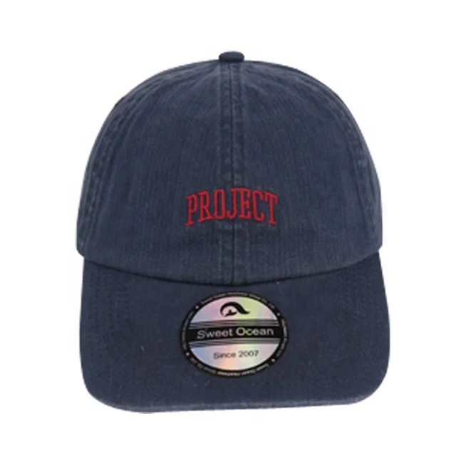 High Quality Custom Embroidery Logo 6-panel Washed Baseball Caps good price hat cap