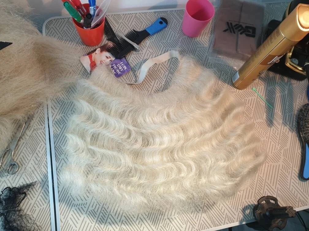 2023 Christmas costume yak hair Sant* Clau* wig and beard Yak tail hair weft