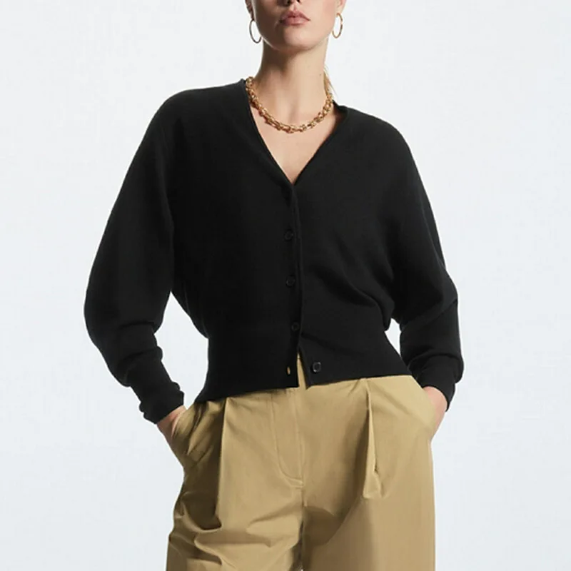 Wholesale waistband style minimalist 2024 early spring new wool blend sweater outerwear knitted cardigan