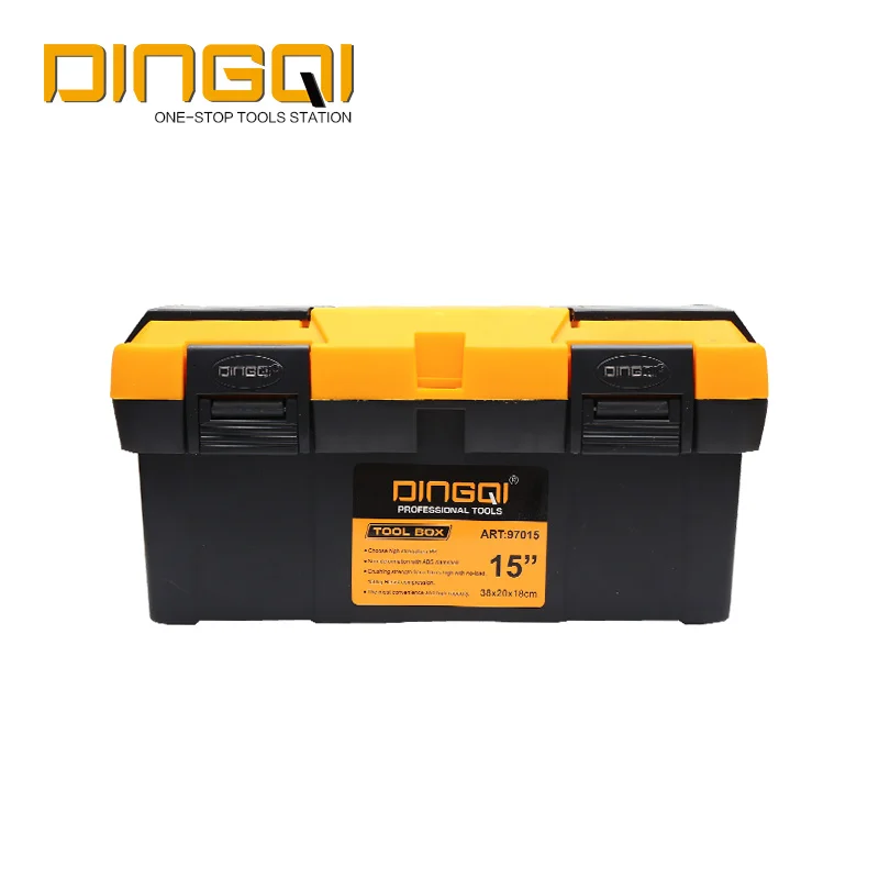 DingQi Heavy Duty Multifunction Portable 15 inch 17 inch 19 inch Component Box Plastic Tool Box with Removable Parts