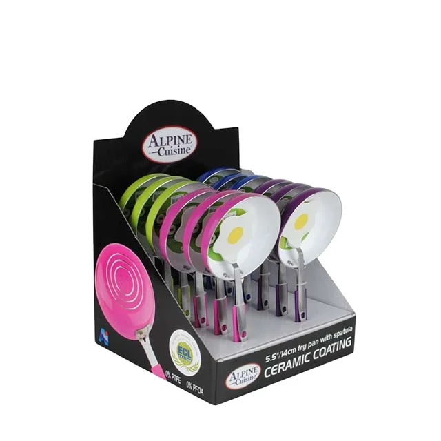 14 см Алюминиевая мини-Сковорода с керамическим покрытием и цветной коробкой