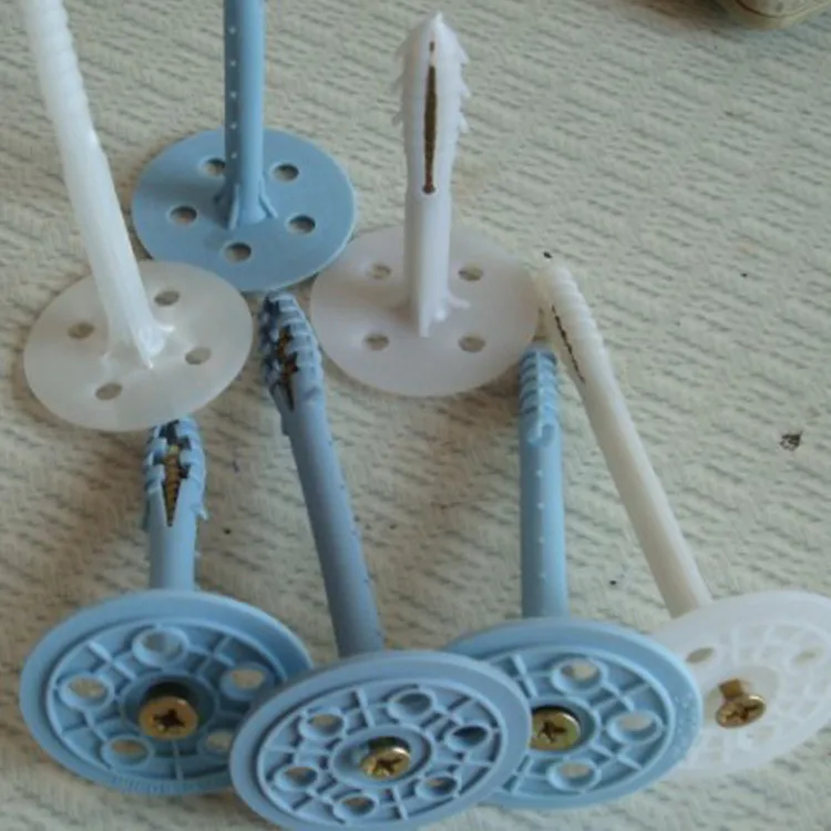 Wholesale fasteners dry wall anchors screw m12 7mm 6 mm 12mm heat preservation  insulation nails nylon plastic wall plug