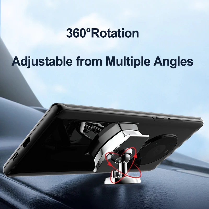 Hot New design high quality car clock phone holder 360 degree rotation super magnetic table bracket cellphone mini stand for car