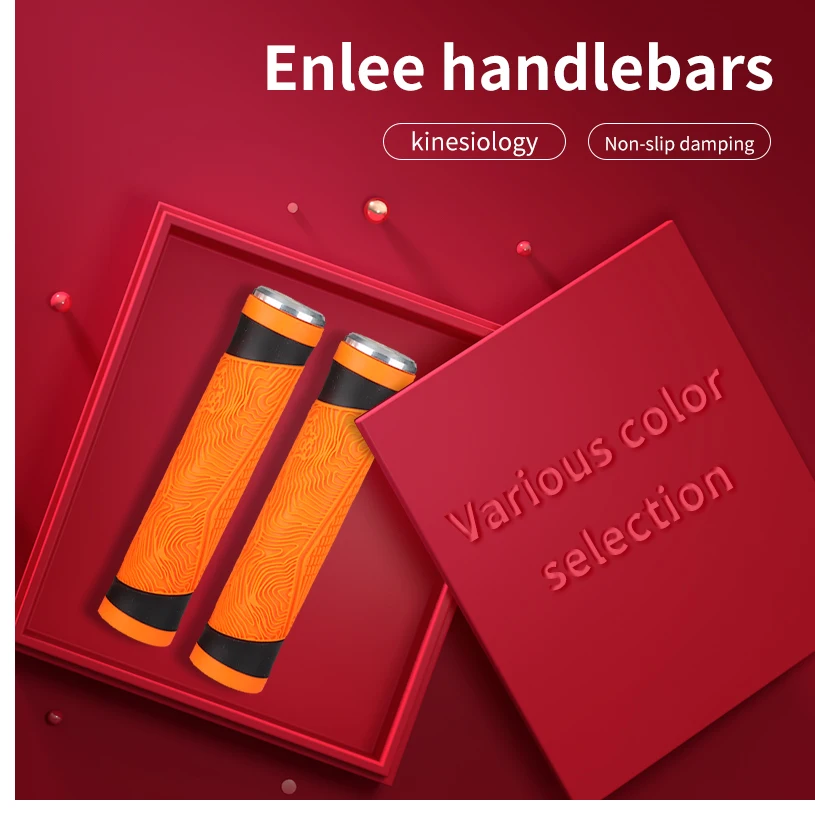  ENLEE New Design Silica Gel Bicycle Grips For MTB Bike 5 Color Anti-Slip And Waterproof Handle