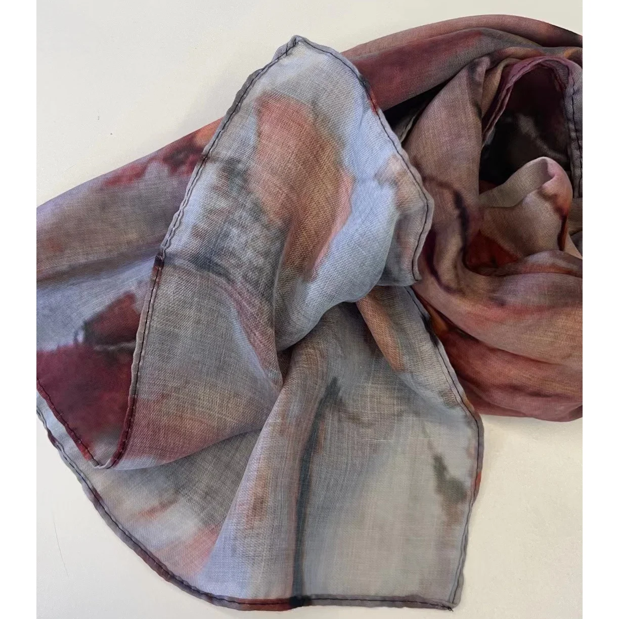 2024 Custom Tie dye Printed Hijab Head Scarf Premium Muslim Women Ombre Shawl Watercolor Marble Hijabs