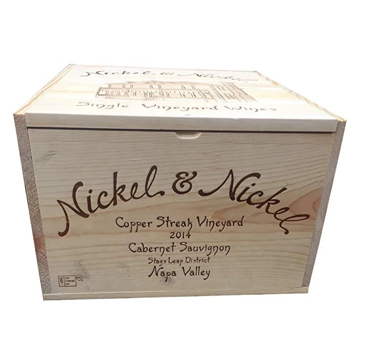 
Customizable wooden wine box of 6 bottles 