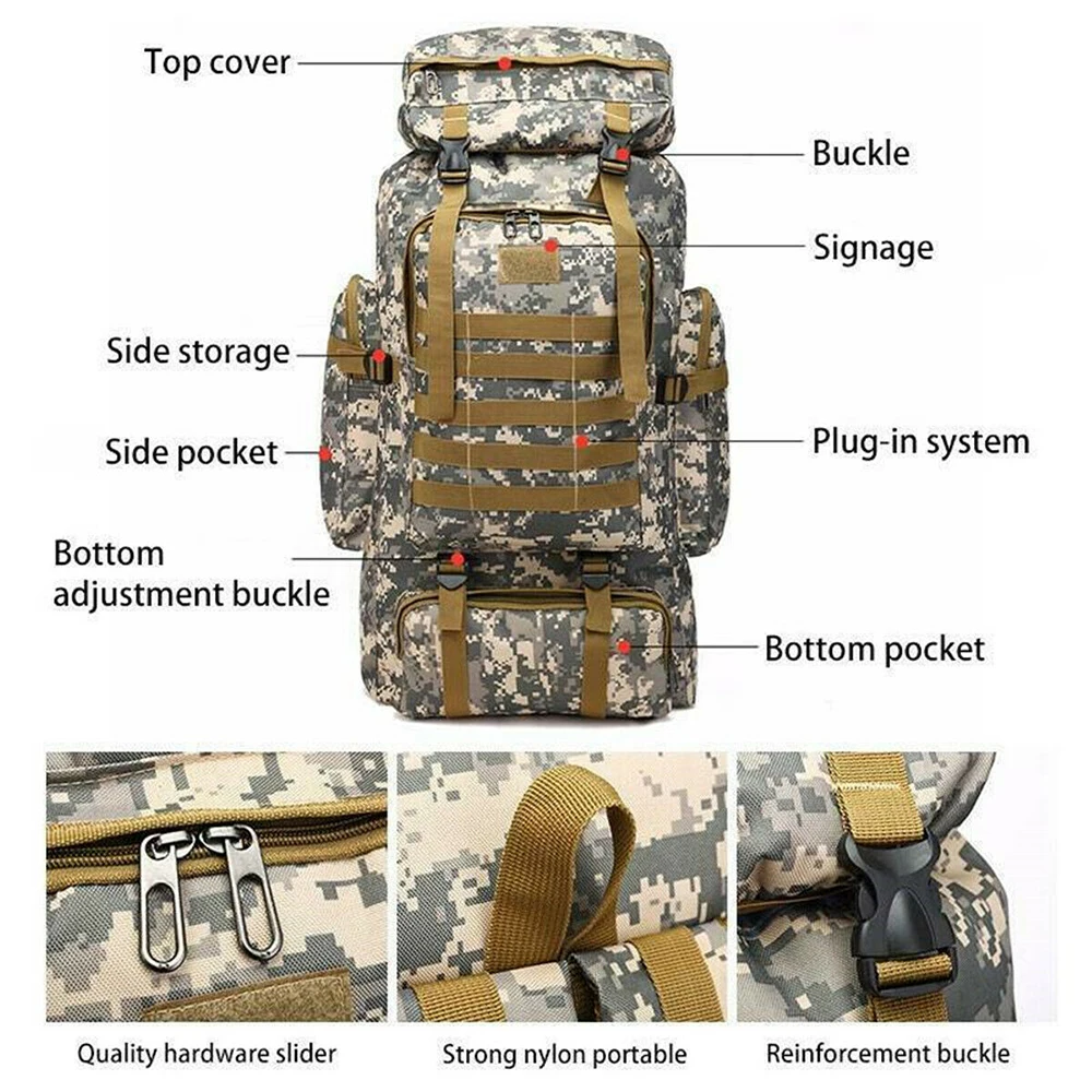 Fast Delivery Large Capacity hiking backpack Customized Outdoor Camping Travel Bag Waterproof Tactical backpack