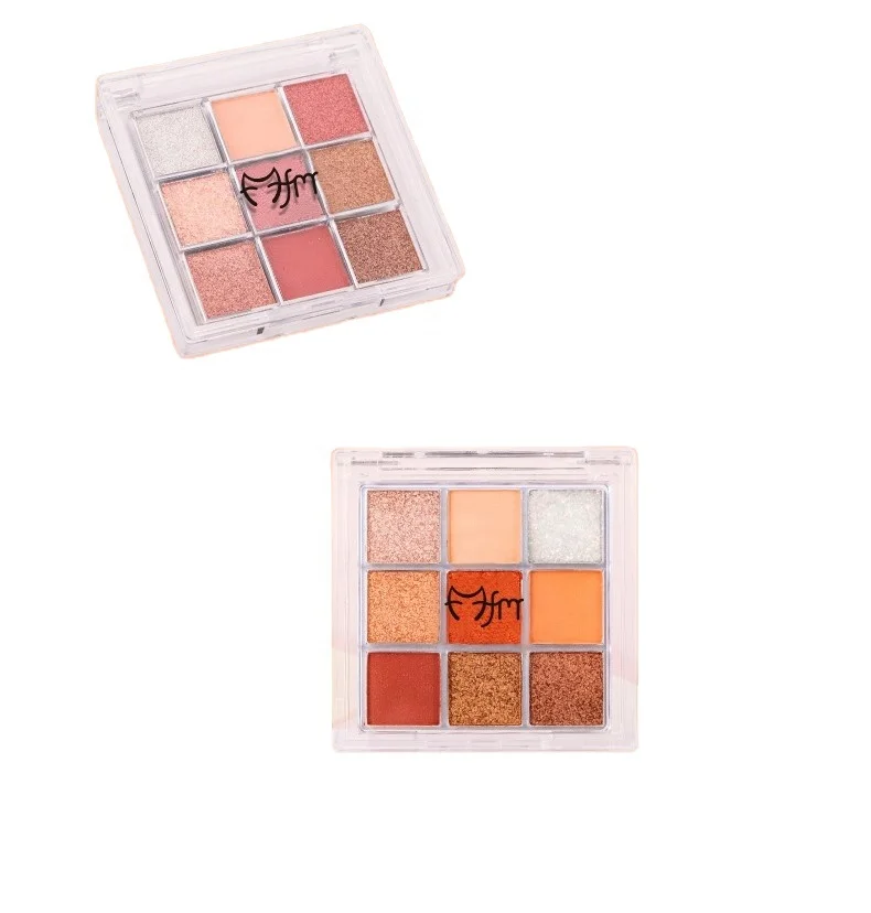 2022 hot selling cosmetics ladies eye shadow tray 9color earth color eye shadow tray