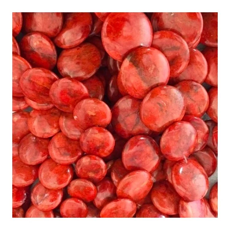Unique Sponge Coral Beads Flat Oval Coral Beads Orange Red bohemian bead Rough