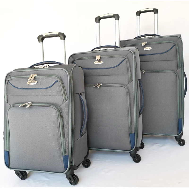 fabric EVA trolley travel luggage bag travel luggage turn 360 wheels 3pcs set spinner luggage soft case