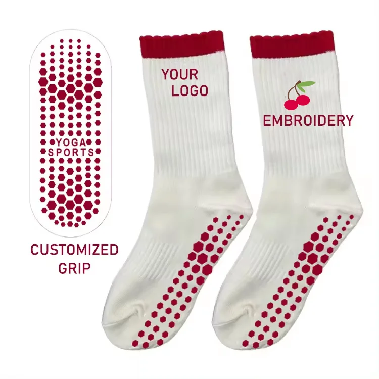 Free Sample Hot Sale Fitness Yoga Pilates Grip Non-Slip Socks Breathable Knitted Custom Logo sports & fitness yoga socks