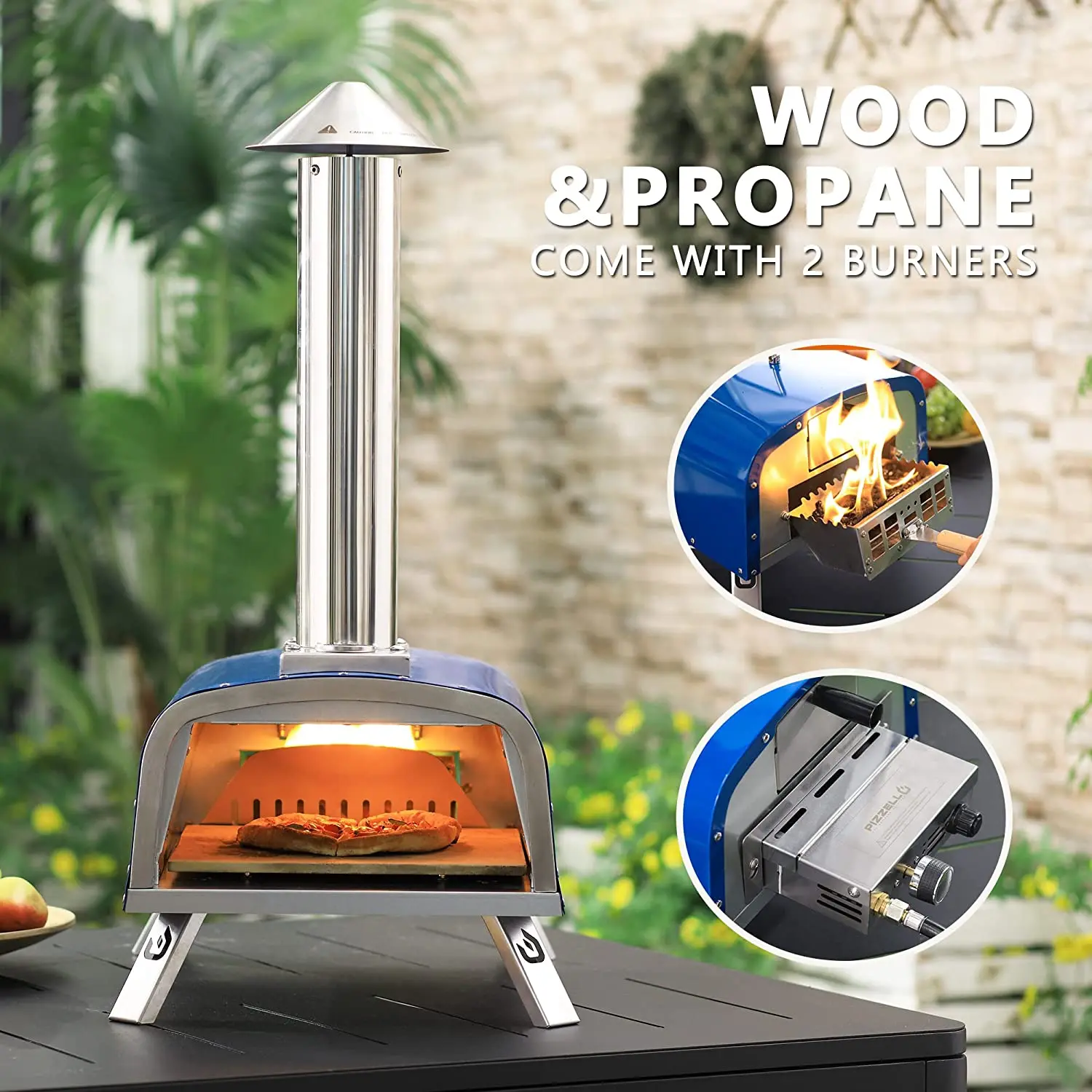 Pizzello 12 portable outdoor multi fuel barbecue has pizza oven gas and wood gas oven for pizza Homemade pizza firewood