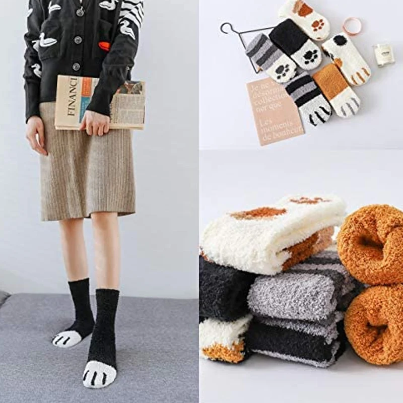 Soft Slipper Fluffy Casual Home Sleeping Fuzzy Cozy Non Slip Sock For Adults Cozy Womens Autumn And Winter Socks