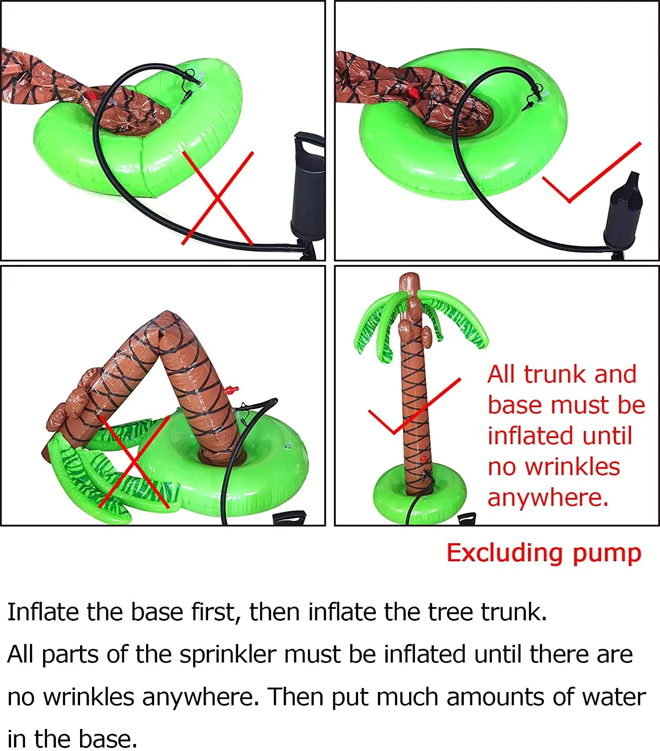 Inflatable Palm Tree Backyard Sprinkler Toy for Kid Inflatable Water Park Outdoor Hawaiian Party Coconut Tree for Lawn Splash