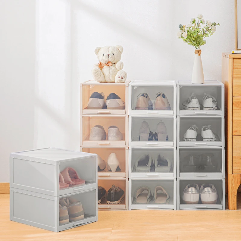 Transparent Stackable Boxes Adidas Acrylic Shoe Acrylic Clear Waterproof Plastic Storage Box