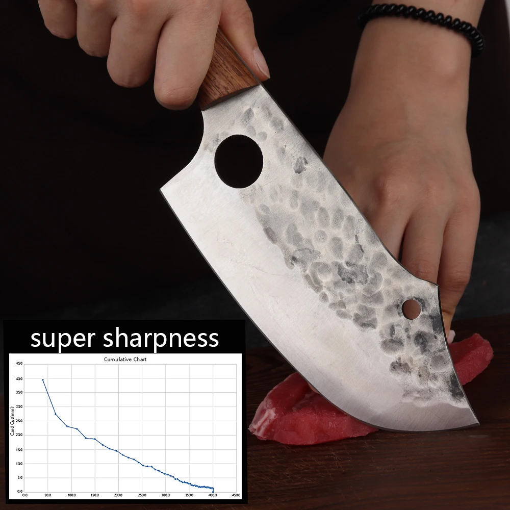 KITCHENCARE cleaver kitchen knife wood wholesale boning butcher knife with sheath