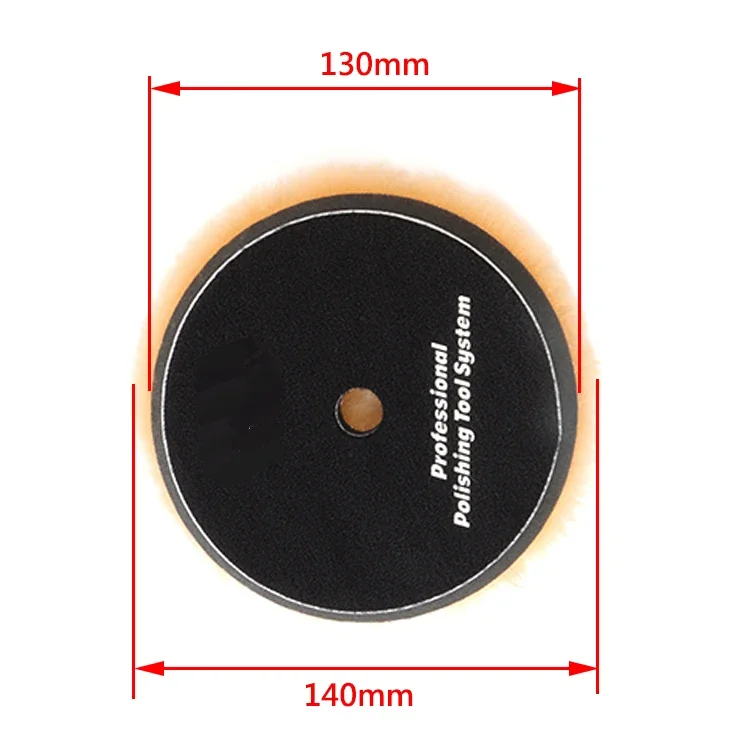 Black hard leather back board double knotted car care wool polishing pad