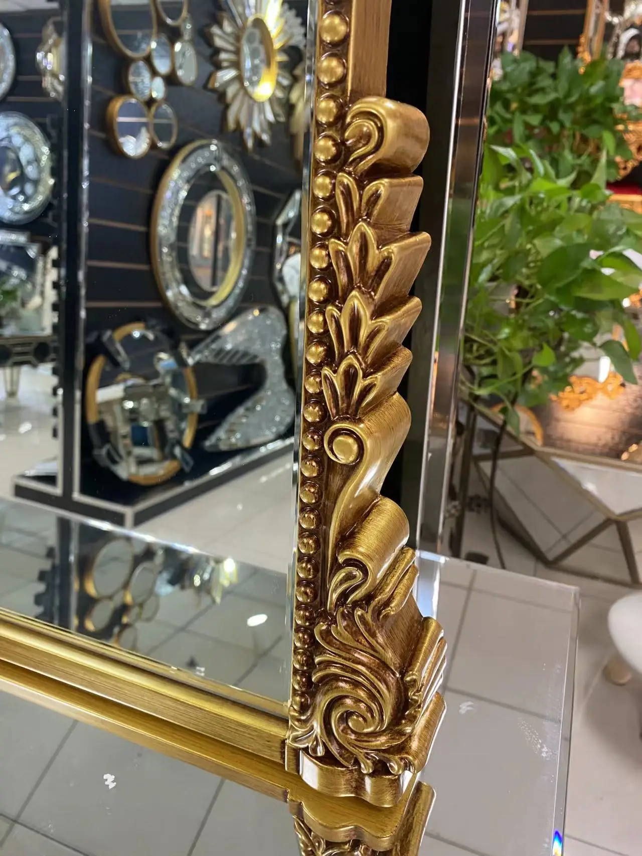 anthropologie mirror Stand Arch floor Mirror Vintage Large Long Metal Framed Gold Plated Antique Designer Parisian Wall Mirror