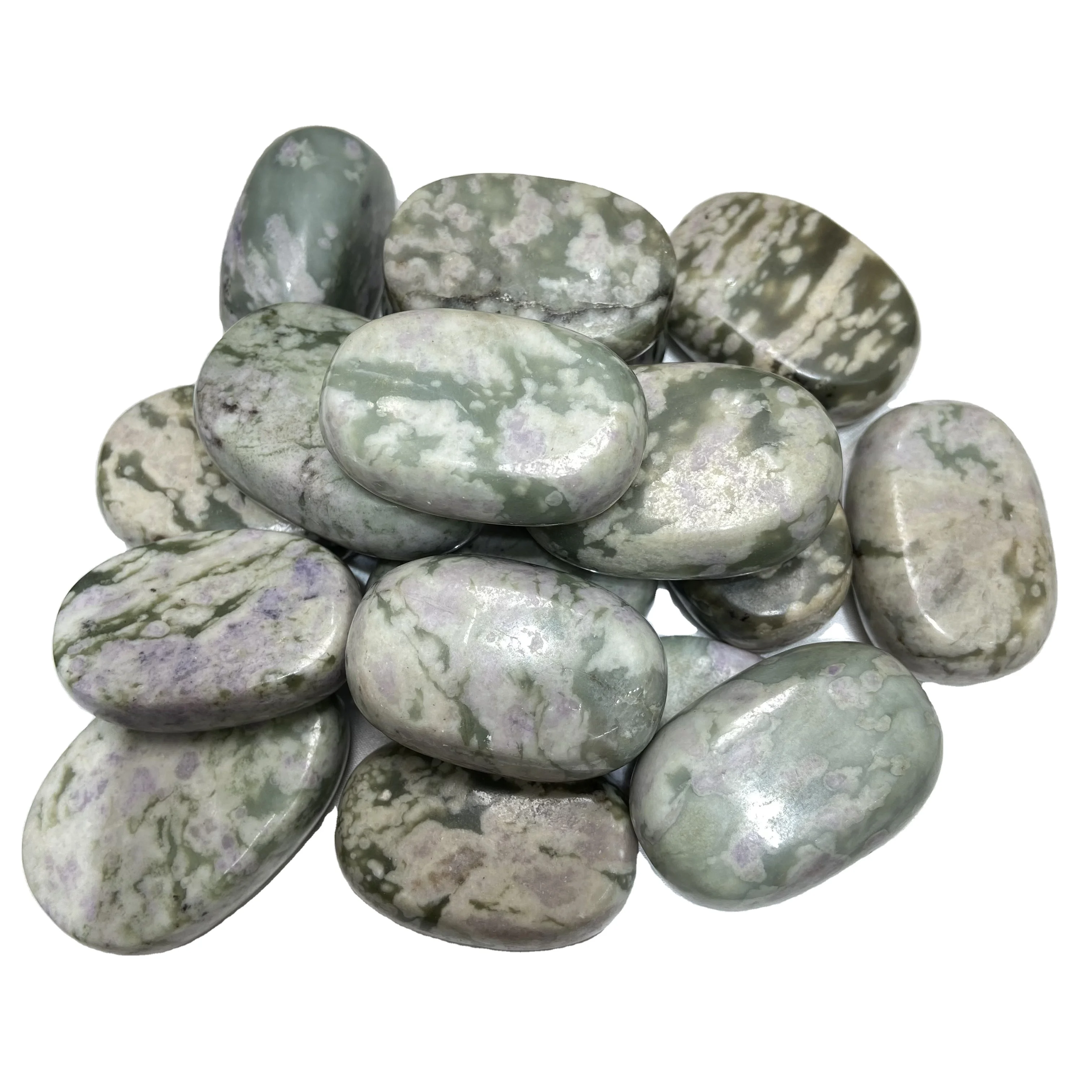 
wholesale natural quartz crystal Jixiang jade palm massage therapy stone 