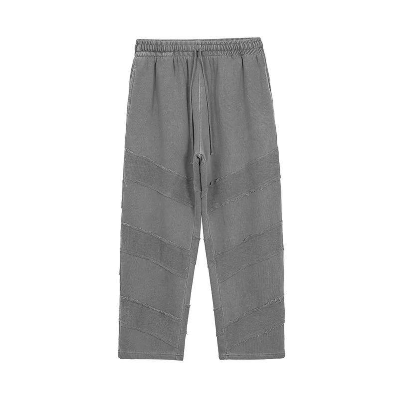 Casual Pants for Men Cargo Streetwear Flare Chinos Trousers 380g Heavy Batik Washed Pant Stylish Baggy Harem Pants Sweatpants