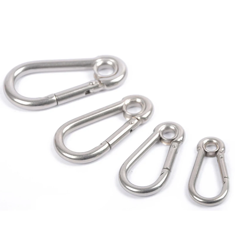 Боху, высокопрочная нержавеющая сталь, 304 316 карабин, пружинный зажим с защелкивающимся крючком