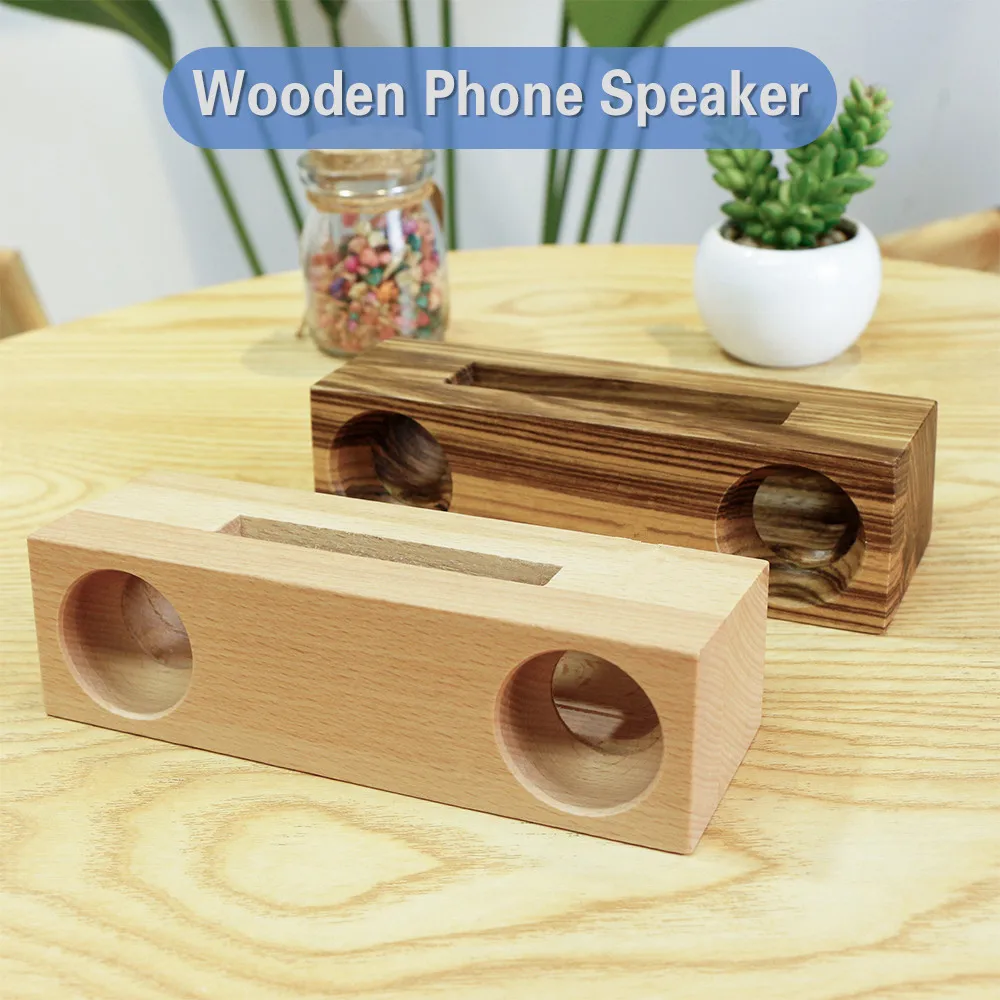 Mobile Phone Loudspeaker Speaker For Cell Phone Wooden Holder Sound Amplifier Beech Bracket Wood Desktop Stand
