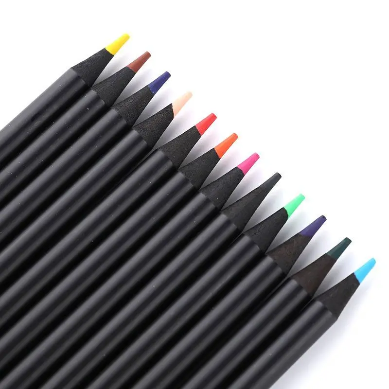 X911-1 Hot Selling Factory Personalized Kids Colored Pencil Set Pack Polychromos Wood Customized Coloring 12 Pc Color Pencils
