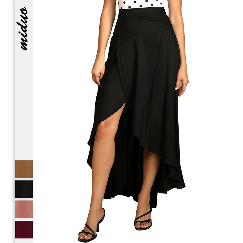 Dropshipping Casual Dresses Lady Elegant Sexy Irregular Maxi Long Skirt For Women