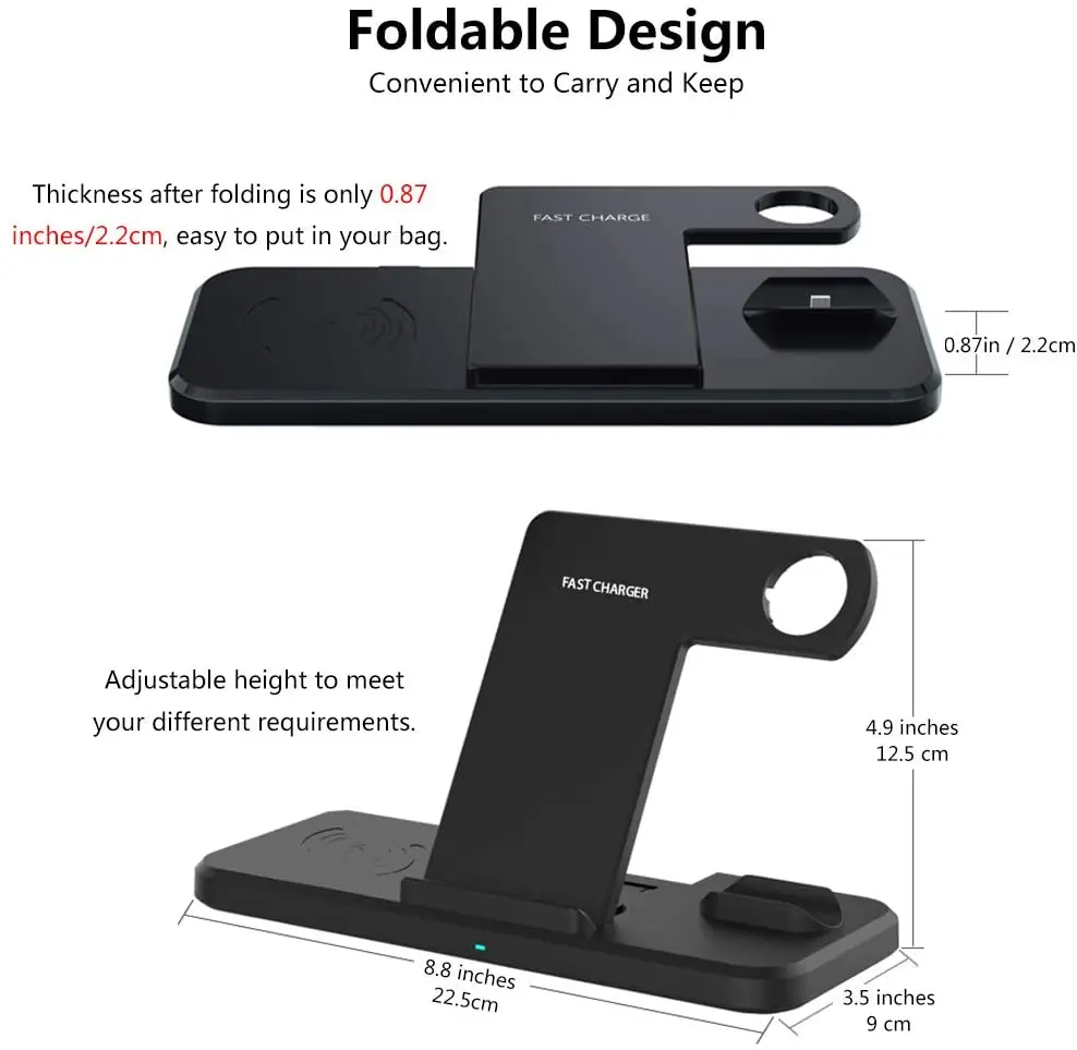 Wireless Car Charging Phone Assesories 4 In 1 Wireless Charger