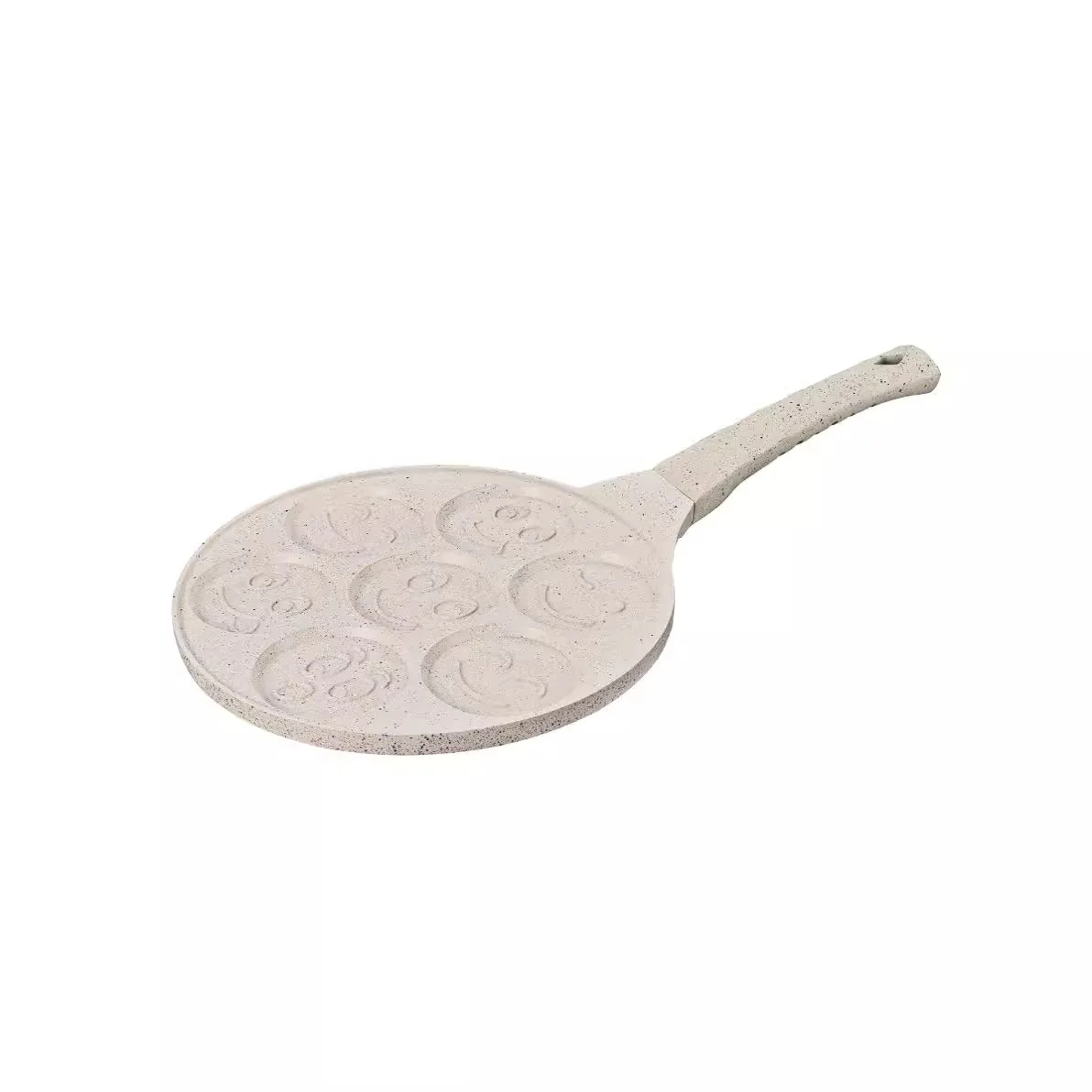 High Quality 7 Holes 27cm Smiley Face Mini Die Cast Aluminum Pancake Pan Non-stick Saute Pans