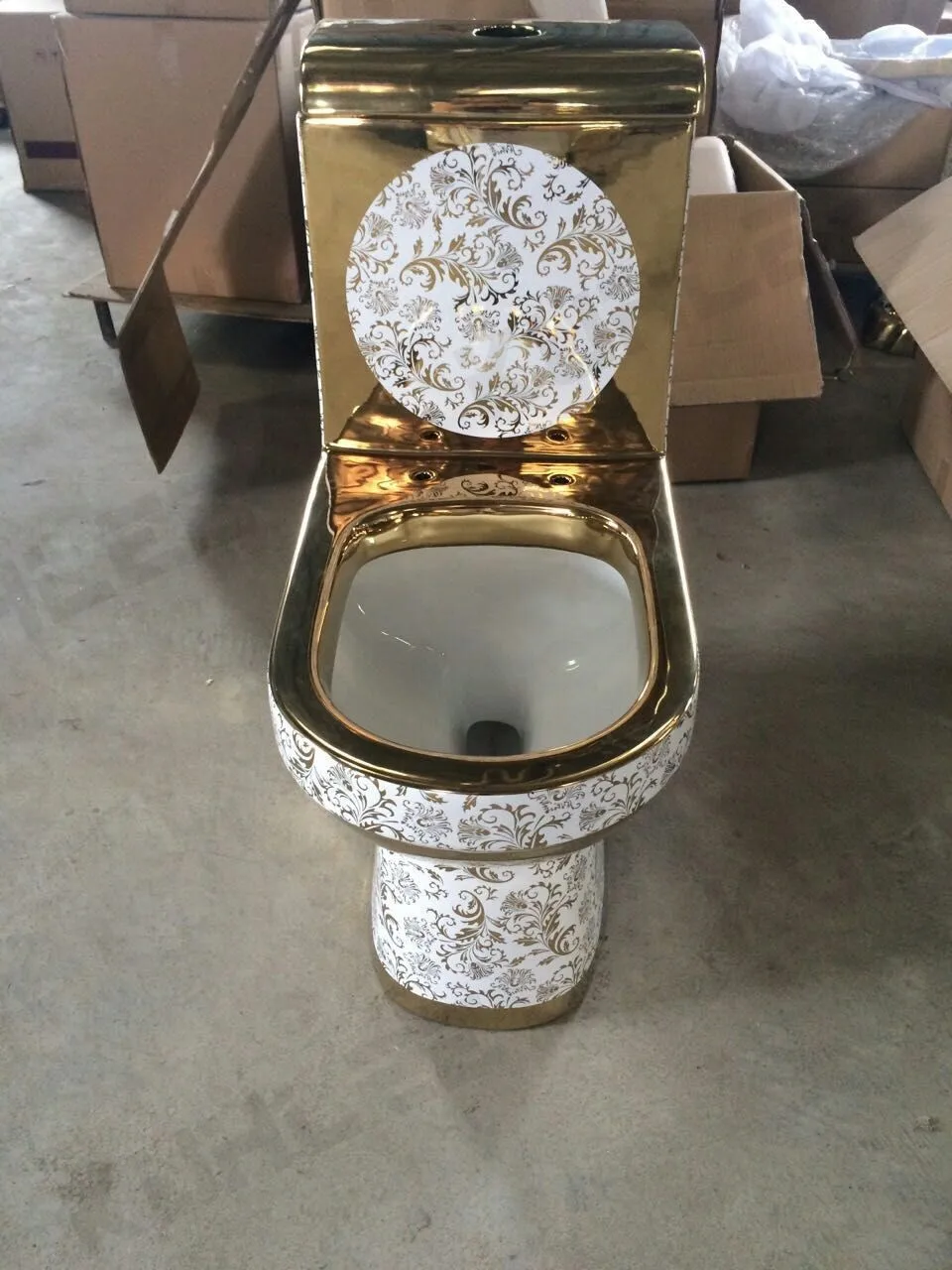 
Wc elegant top quality round shape toilet set sanitary ware from Chaozhou manufacturer 