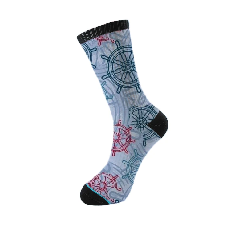 
Customize White Sublimation Blanks Anime socks 3d floral digital printed men custom printed socks 