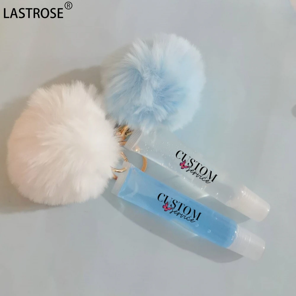 New Fruity lip gloss Transparent hose Hairball Chain Moisturizing Lip gloss wholesale Transparent lip balm print private logo