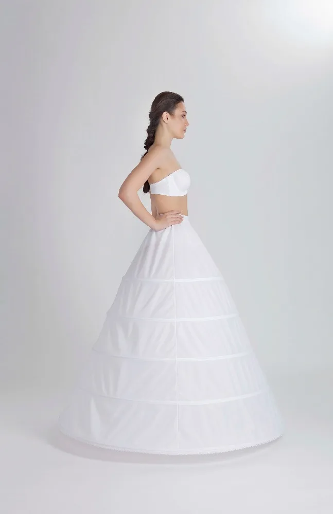 Women 5 Hoops Petticoat Ball Gown Wedding Bridal Dress Bustle Underskirt