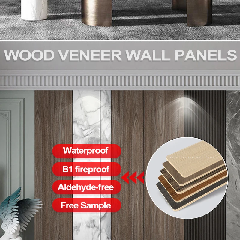 Hot Selling Product Bamboo Charcoal Wall Board Solid 1220 X2440 MM Wood Veneer Wall Panels