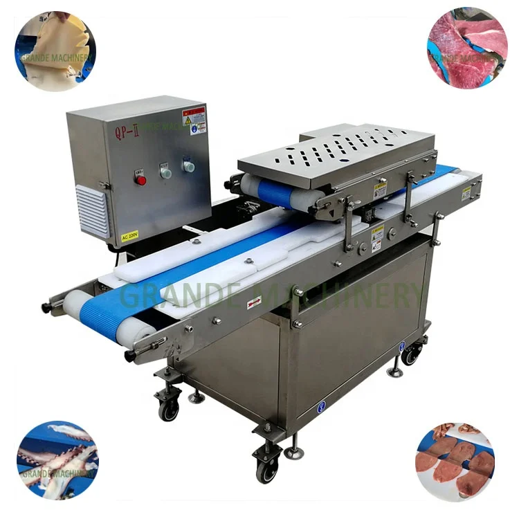 2023 Automatic Horizontal Beef Chicken Breast Fish Squid Fronds Salmon Octopus Pork Liver Cods Slicing Slicer Cutting Machine