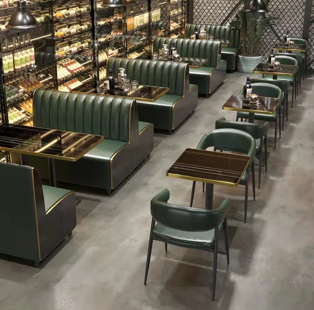 Factory Wholesale Design Imitation Leather Restaurant Booth Seating Bar Furniture Sets Pub Tables And Chairs
